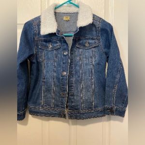 Girls True Grit by Belk Sherpa collar denim jacket Medium